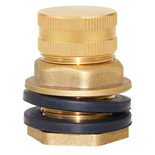 Joywayus Brass Male Garden Hose Bulkhead Fitting with Plugs,1/2" Female 3/4" GHT Male Water Tank Connector Threaded and 3/4" GHT Female Outer Hex Head End Pipe Caps Drain/Flush Port Kit - size: 3/4"GHT Male x 1/2"Female-1PCS