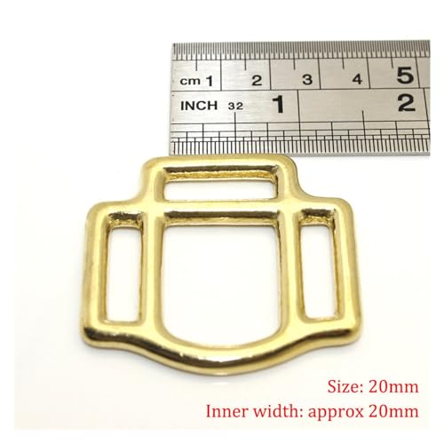 Solid Brass Horse Halter Square 3-Sided Halter Bridle Buckles Equestrian Equipment Leather Craft DIY Accessory(Size:20mm) - size: 20mm