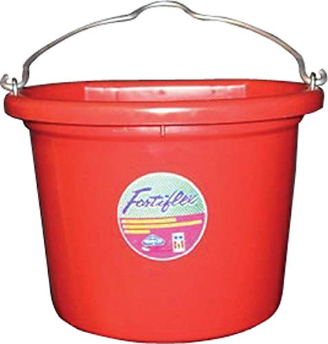 8qt Flat Side Bucket Red