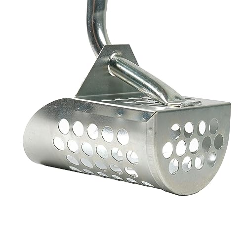 Galvanized Long Handle Scoops and Heavy Duty Large Scoop w/Pouch for Metal Detecting, Shelling, Rock Hunting and More - style: Long Handle Scoop w/ Large Hand Scoop and Pouch