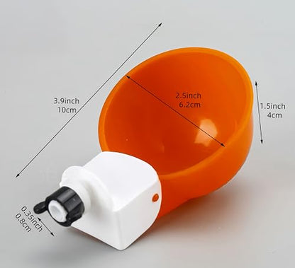 Chicken Waterer Cups 5 Packs,Duck Chick Waterer Chicken Feeder Cups,Automatic Waterer Feeder with Anti-Leak System for Chicken,Duck,Goose,Bunny(Orange) - color: Orange