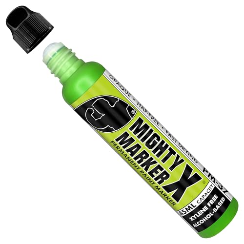 PM-37 Industrial Dauber Paint Marker - 12mm Wide Tip for Metal, Glass & Non-Porous Surfaces - Xylene Free, 45ml Capacity - Fl. Green - color: Fl. Green