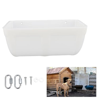 3 Pack Hanging Chicken Feeder Trough, Large Capacity Space Saving Plastic Chicken Feeder Trough, Minimized Feed Waste for Farm Coop and Outdoor Use (White) - color: White