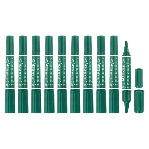 MECCANIXITY 10 Pcs Art Marker Pen Double-Ended Colored Pen Dual Sketch Marker for Drawing Sketching Writing Journaling, Dark Green - color: Dark Green