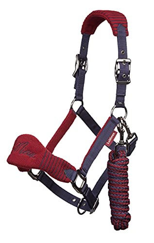LeMieux Vogue Fleece Headcollar - Halter & Leadrope - Extra Padding, Adjustable at Curb and Poll Strap - color: Hunter Green, size: x-full