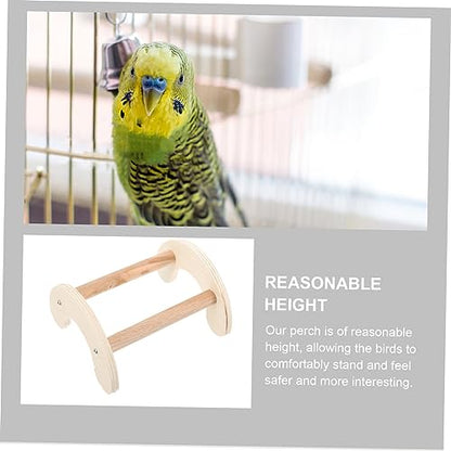 WOONEKY Bird Perch Wooden Stand for Chickens and Parrots Entertainment Roosting Platform for Bird Cage Supplies and Training Easy to Install Simple Design