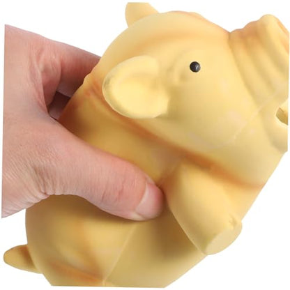BESPORTBLE Dog Chewing Toy for Teeth Grinding Pig Shaped Squeaky Teething Plaything for Dogs and Puppies Interactive Pet Toy to Furniture Damage