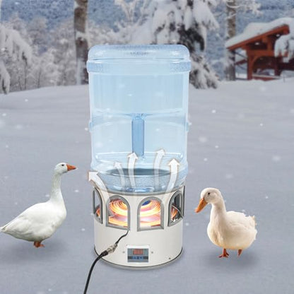 Chicken Water Heater, Heated Water Bowl for Chickens, Chicken Water Heater with 5 Gallon Bucket, All-Season Heated Poultry Waterer for Chickens and Ducks