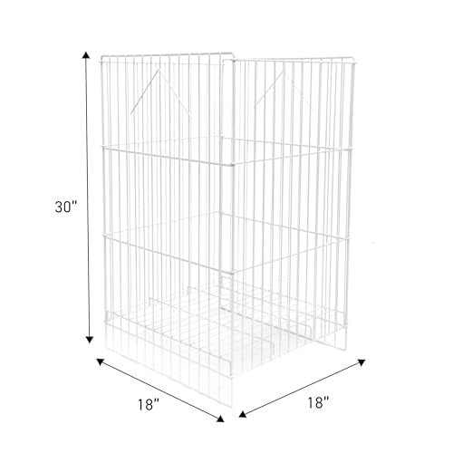 SSWBasics White Wire Dump Bin - 18" X 18" X 30"