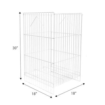 SSWBasics White Wire Dump Bin - 18" X 18" X 30"
