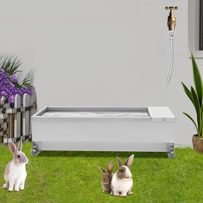 19.7 in Automatic Livestock Water Tank, 2 Gal Large Capacity Self Filling Dog Waterer Tank, Animal Drinking Water Bowl with Float Valve for Use On Farms, Ranches and Large Pet Feeding Sites.