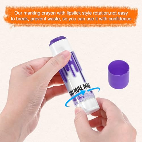 M METERXITY 5-Pack Livestock Marker, 11.6 Cm/4.6 Inches Medium Animal Crayons for Pig/Cattle/Cow/Sheep Supplies, Farming Livestock Marking Crayons [Purple] - color: Purple
