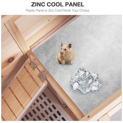 Wooden Guinea Pig Cages Indoor with Plastic Floor and Pull Out Tray, Two-Story Rabbit Cage with Anti-Chewing Ramp, Bunny Hutch with Detachable Stand, Small Animals Cage Habitat (Nature) - color: Nature