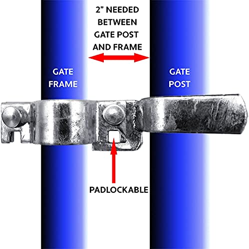 1-5/8" x 1-3/8" Chain Link Fence Gate Fork Latch - Galvanized Latch with Padlock Hole - size: 1-5/8" x 1-3/8"