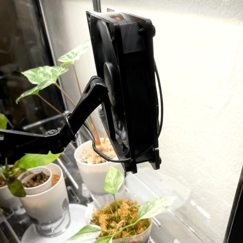 Adjustable Fan Grill Mount Bracket, Compatible with Popular Greenhouse Cabinets Like Milsbo and AC Infinity Fans, Secure Clip for Enhanced Ventilation (120mm Fan Mount- White)