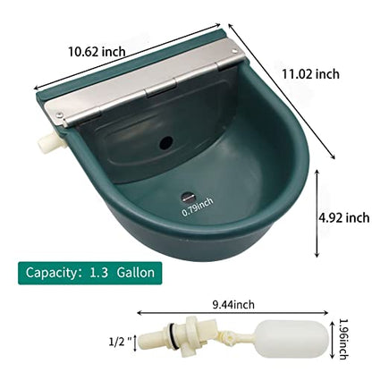 Automatic Water Bowl Plastic Livestock Waterer for Horse Cattle Goat Sheep Dog,Farm Grade Sheep Water Trough Bowl (with Drainage Hole & 39.37 inch Pipe)… (Without 39.37 inch Pipe)