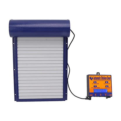 Automatic Chicken Coop Door, Solar Powered 3 in 1 with Timer HD LED Display for Chicken Duck Goose (Blue) - color: Blue
