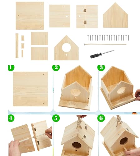 Parakeet Nest Warm Box, Bird Breeding Box, Parrot Wood House Nesting Box, Parrotlets Budgie Mating Box, Aviary Cage Box for Lovebirds, Cockatiel, with Birds Stand Perch (6 Inch) - size: 6 Inch