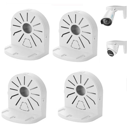 Indoor Outdoor Camera Bracket ABS Plastic Wall Mount L-Shaped Bracket for Security Dome IP Camera Mounting, Junction Box Cable Management (4.5in-SL-4PACK) - style: 4.5in-SL-4PACK