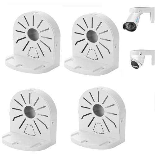 Indoor Outdoor Camera Bracket ABS Plastic Wall Mount L-Shaped Bracket for Security Dome IP Camera Mounting, Junction Box Cable Management (4.5in-SL-4PACK) - style: 4.5in-SL-4PACK