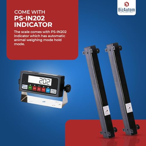 10000lb Load Bar Set for Cattle, Hog, Pig, Goat, Sheep, Alleyway, Chute and Cage Scale | Two Weigh Bar and One Indicator Set (36") - size: 36"