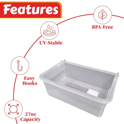 My Favorite Chicken Cage Cup 27oz – Hanging Chicken Feeder & Hanging Chicken Waterer for Chick, Quail, Duck, Parakeet – Small Poultry Waterer & Feed Dish – Cage & Coop Accessories - color: White
