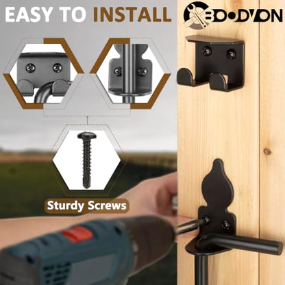 24 Inch Cane Bolt Gate Drop Rod Heavy Duty Gate Hardware, Gate Ground Latch for Wooden Fences, Metal Gates Doors Stopper for Gate Ground, Wrought Iron Gate Latches, Black Finish(1 Pack) - size: 24 Inch