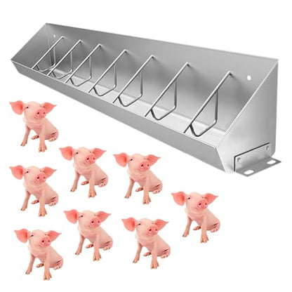 Heavy Duty Stainless Steel Pig Trough - Durable Outdoor Feeding Solution for Farms & Pastures, Rust-Resistant, Easy to Clean, Ideal for Livestock Feeding,1.5m/4.9ft 8bit - color: 1.5m/4.9ft 8bit