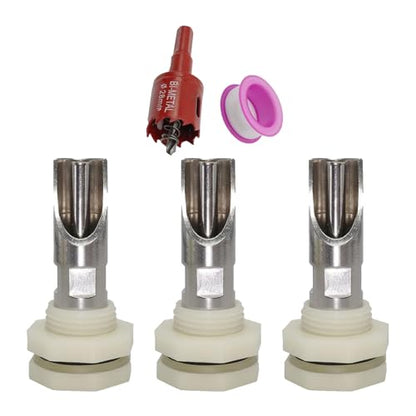 Pack of 5 Stainless Steel Automatic Pigs Nipple Waterer Set with Brass Connectors for Efficient Livestock Hydrations Stainless Steel Feeder