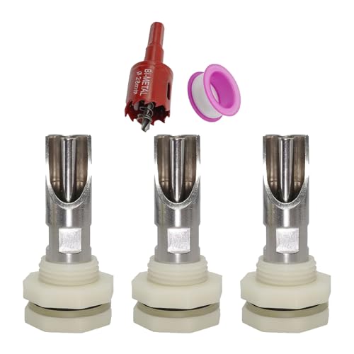 of 5 Stainless Steel Automatic Pigs Nipple Waterer Set with Brass Connectors for Efficient Livestock Hydrations Water Nipples - color: 3 piece set