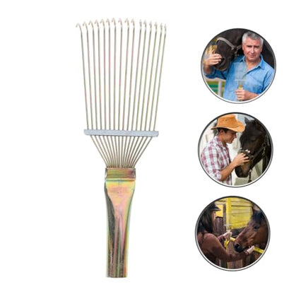 INOOMP 2pcs Horse Grooming Brush Heavy Duty Horse Hair Rake for Shedding Cattle and Sheep Easy to Clean and Comfortable Grip