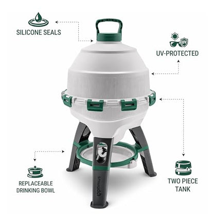 Hatching Time Automatic Poultry Drinker 6 Gallon 22.7 L – Gravity-Fed Chicken Waterer for Coop – UV-Stabilized Plastic Chicken Water Feeder – Easy-Clean, Top-Fill Water Dispenser for Chickens & Ducks
