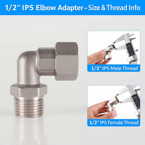 Clawfoot Bathtub Faucet Upgrade Kit - Brass Elbow Adapters, Easy Water Line Connection, 1/2 IPS Female to 1/2 IPS Male, Set of 2 (Chrome Plated) - size: 2 Chrome Plated