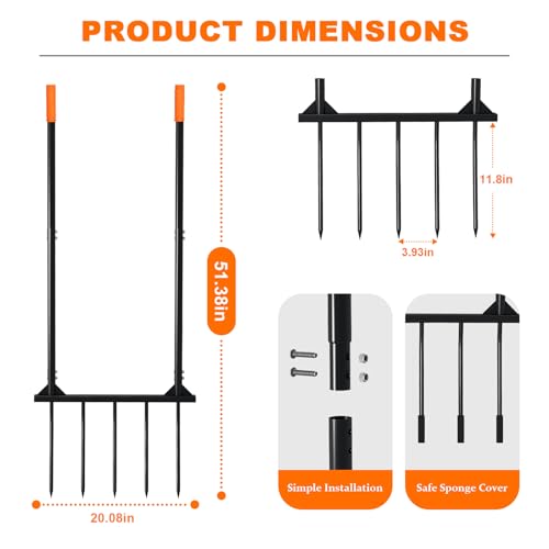 Broad Fork Garden Tool, broadfork Ergonomic Design - for Farms, Gardens, Vegetable plots, for Easy Turning of the Soil, Removal of Weeds, 5 Wide Fork Hand Cultivator Black