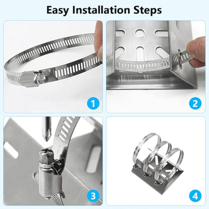 Universal Security Camera Mount Wall Mounting Brackets,Vertical Pole Mount Adapter Bracket for CCTV Camera Pole Clamp Solar Panel Clamps Outdoor Video Surveillance - size: Pole Strap Mount Bracket 2