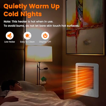 Electric Wall Heater for Indoor Use Complete Unit with Thermostat, Wall Mounted Heaters for Large Room/Garage(Model: CSC101TW, Part: 67508), 3412 BTU, 120 Volt, 1000 Watt, White