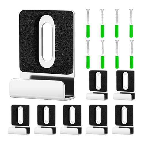 Metal Mirror Holder Clips-8Pack Mirror Hanging Kit,Steel Heavy Duty Frameless Picture Mounting Hardware and Screw,Frameless Glass Anchors Hardware for Wall Hanging Photo Frames Tiles and Billboard - color: Black