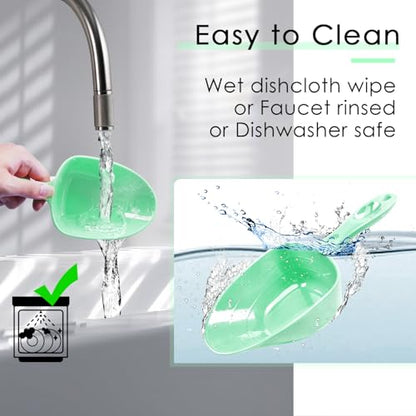 Melamine Pet Food Measuring Scoop, 1 Cup 1/2 Cup 1/4 Cup with Clear Measurement Lines for Dog, Cat, Bird, and Rabbit, Durable, Ergonomic Handle, Dishwasher safe-Green - color: Green