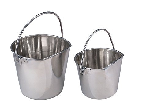Pro Select Stainless Steel Pet Pail, 1-Quart Size – Heavy Duty Flat Sided Pail Great for Providing Water in Pet Kennels - size: 1-Quart