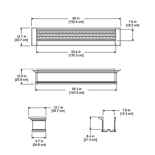 Mayne Yorkshire 5ft Window Box - White - 60in L x 12in W x 10in H - with 1.25 Gallon Built-in Water Reservoir (4825-W) - size: 5-Foot