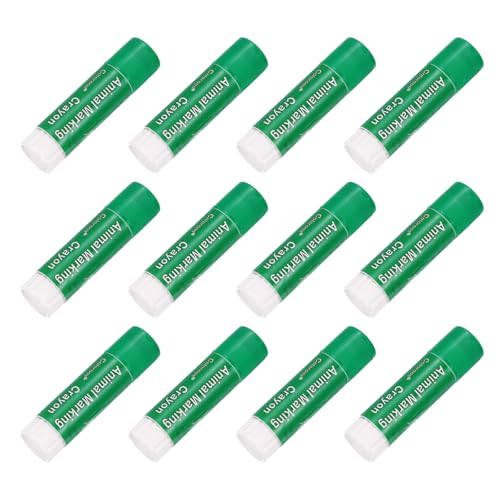 PATIKIL 1.1" x 4.41" Livestock Marker, Highly Visible, 12 Pcs Paint for Marking Animal Skin, Hide, Pelt, Wet and Dry for Cattle Heat, Green