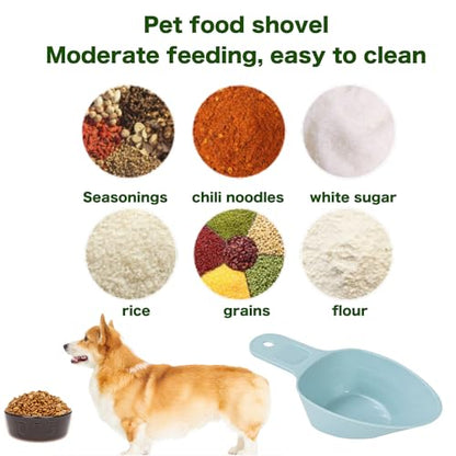 3PCS Dog Food Scoop 1 Cup, Plastic Pet Food Scoop with Measuring Lines 1/2 Cup 1/4 Cup for Dogs Cats Birds and Rabbits - color: Black Black White