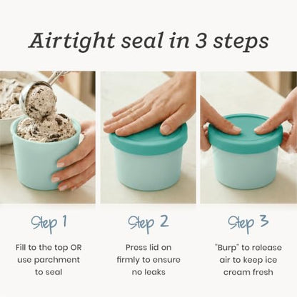 Starpack Freeze The Day Cute Small Ice Cream Freezer Containers (6-Pack, 13.5oz) - Single Serve with Silicone Lids - BPA-Free, Airtight, Reusable, Homemade Ice Cream, Frozen Yogurt, Lavender & Mint - color: Mint / Lavender, size: 6-Pack 13.5oz