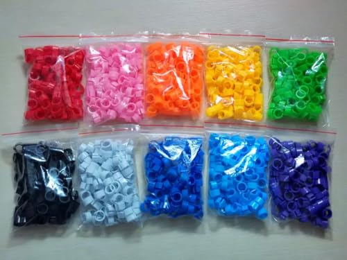 100 Pcs Multicolor 8mm Poultry Leg Rings, Bird Identification Foot Bands Clip-on Rings for Birds, Ducks and Chickens