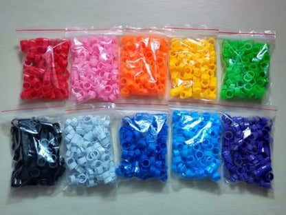 100 Pcs Multicolor 8mm Poultry Leg Rings, Bird Identification Foot Bands Clip-on Rings for Birds, Ducks and Chickens