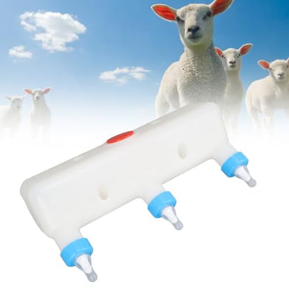 Yosoo Health Gear Small Animal Milk Feeder 3 Pacifier Piglet Puppy Baby Lamp Milk Feeder, Sturdy Plastic and Comfortable Silicone Animal Baby Bottle Feeder, 13.8 * 3.9in Milk Feeder for Home Farm