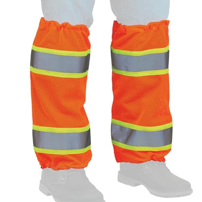 Ergodyne Unisex Glowear 8009 Hi-vis Two-tone Mesh Leg Gaiters - Class E - color: Orange