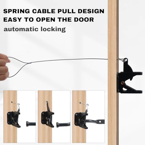 WellMade 2 Pack Stainless Steel Gate Lock Cable, Heavy Duty Rust-Proof Fence Opener Cable for Wooden & Vinyl Gates, Easy Open Gate Latch String Replacement