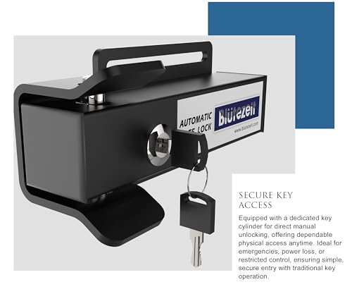 Blütezeit 12V/24V DC Automatic Electric Gate Lock for Swing Gate Opener, Heavy Duty Metal Electromagnetic Lock Gate Latch for Single & Dual Swing Gates Operator