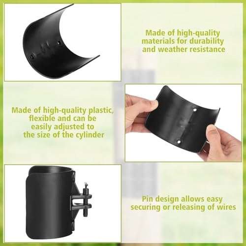 Pangda 12 Pcs Electric Fence Insulator Wood Post Electric Fence, Wood Post Nail-On Insulators for Fencing Wire Rope (Black) - color: Black